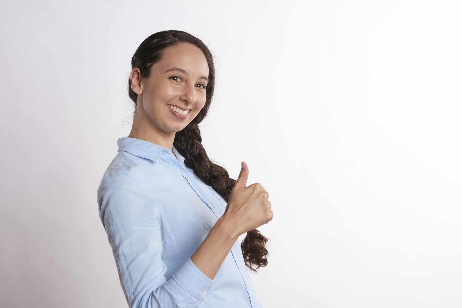 Woman Thumbs Up Confident