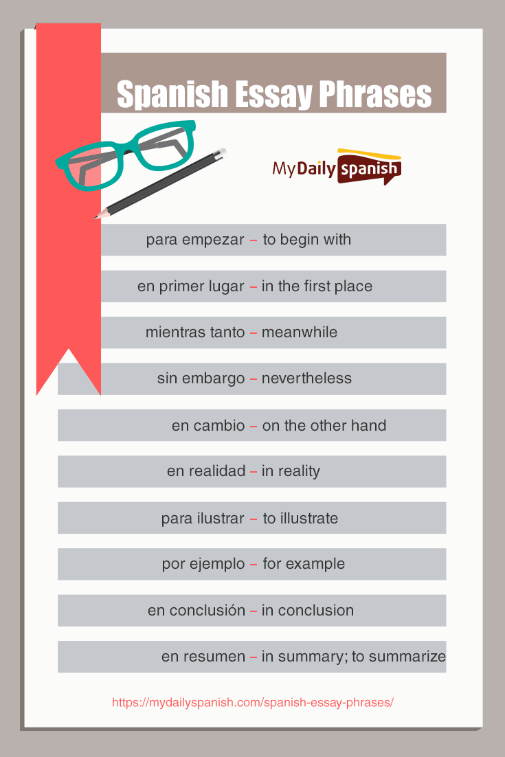 Spanish essay phrases pinterest